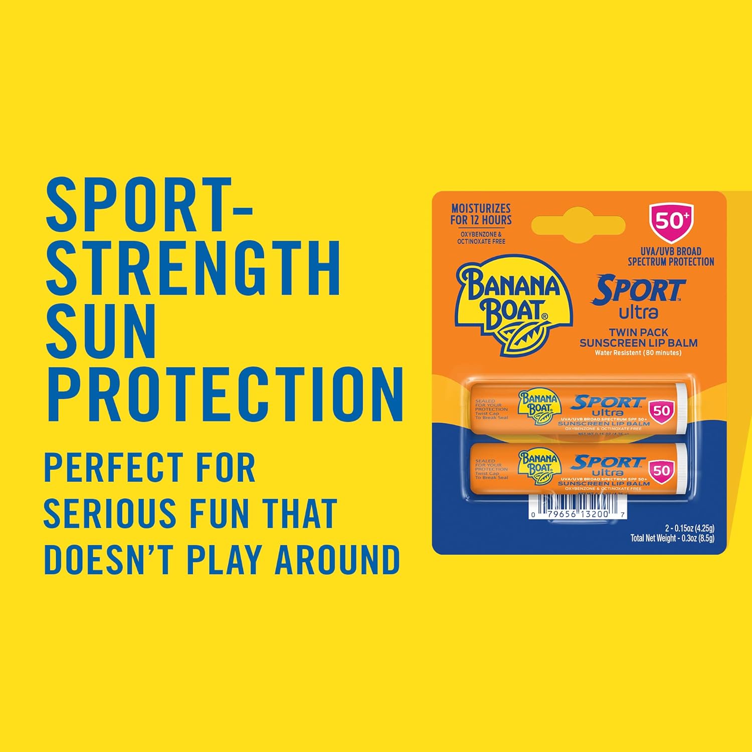 Banana Boat Sport Ultra SPF 50 Lip Sunscreen 2 Pack | SPF Lip Balm, Banana Boat Sunscreen for Lips, Beach Essentials, Beach Necessities, Summer Essentials, Sun Care, Sunblock for Lips, Twin Pack 24hrsmart